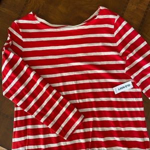 Old Navy Women’s Red Striped Top | Large Tall